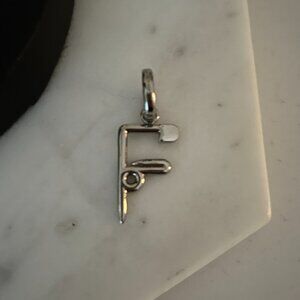 Burberry  Kilt Pin F Alphabet Charm